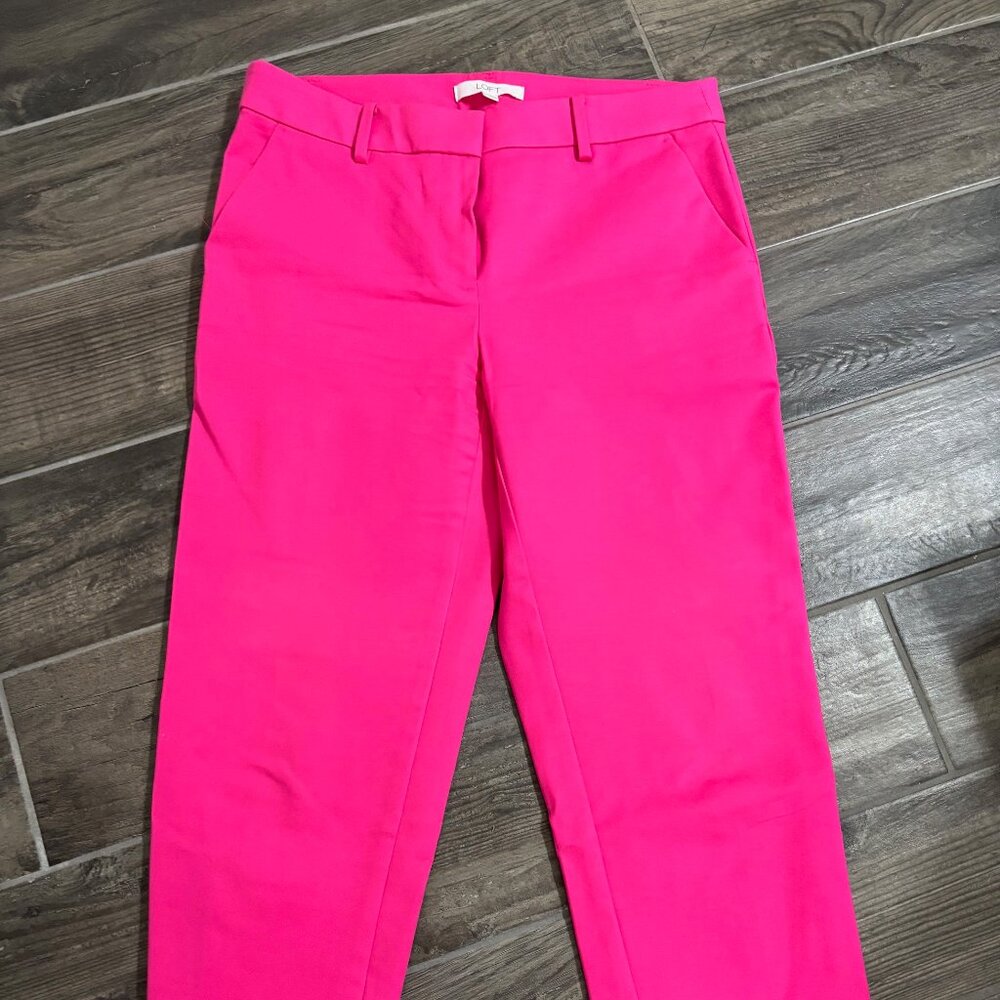 Ann Taylor Loft Hot Pink Riviera Slim Pants size 6